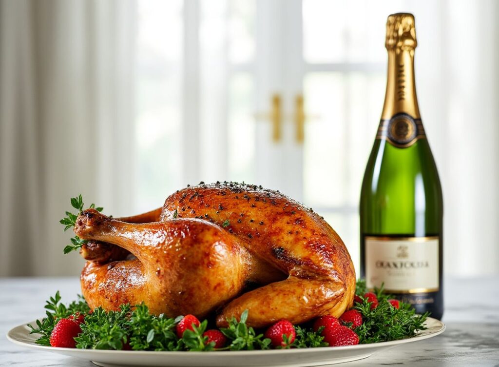 Poulet rôti au champagne