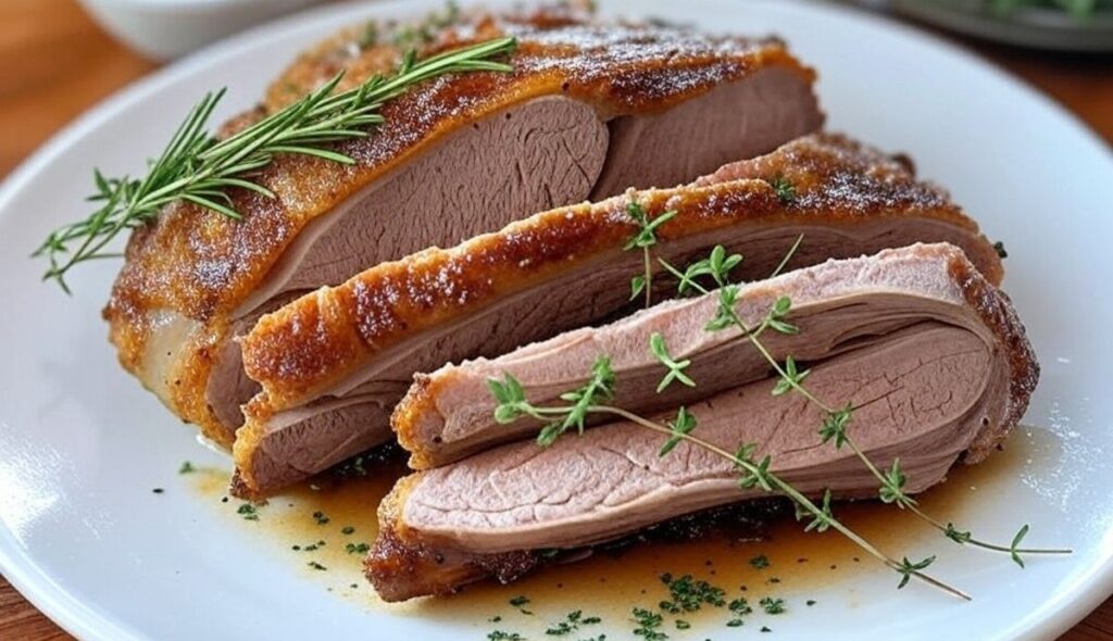 Recette agneau confit : épaule cuite au four basse température pour un