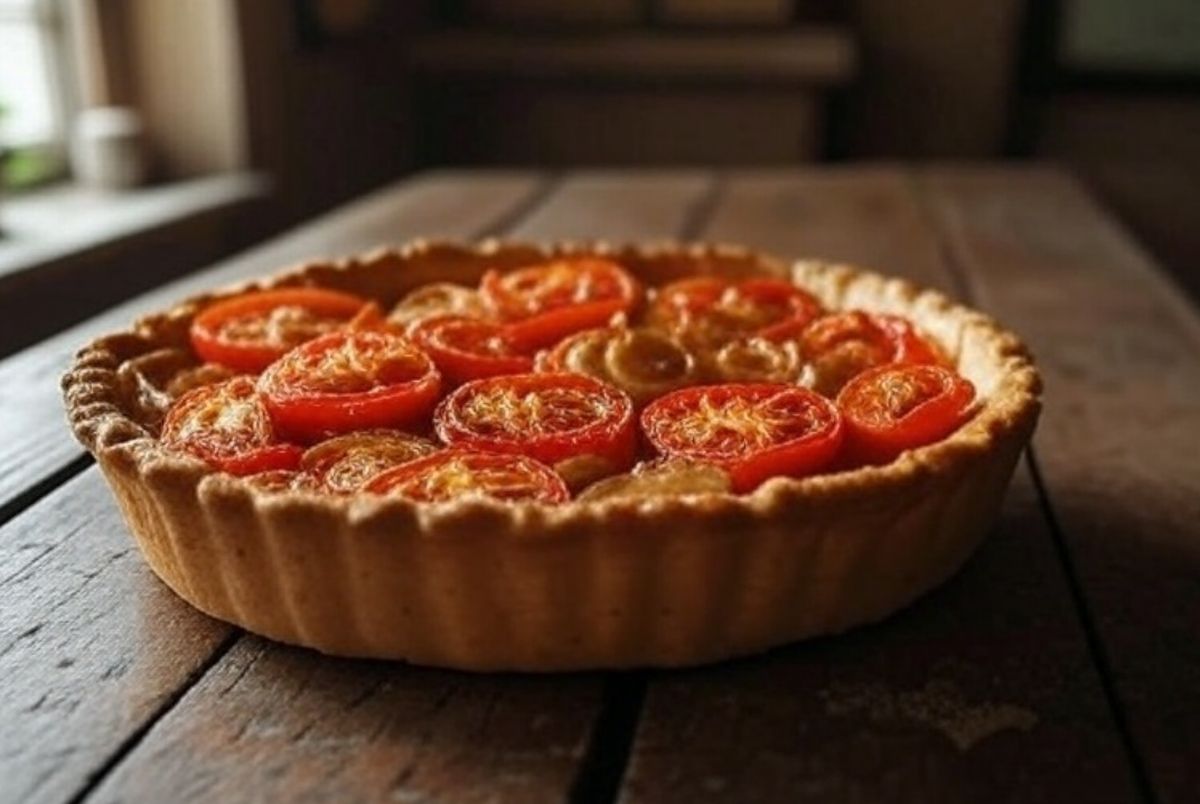 Tarte à la tomate et aux oignons