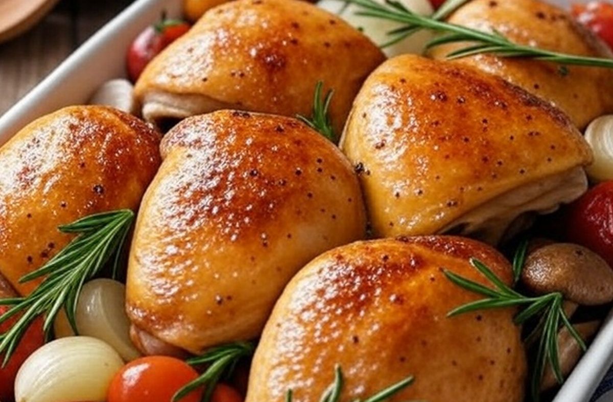 cuisse de poulet en sauce au four