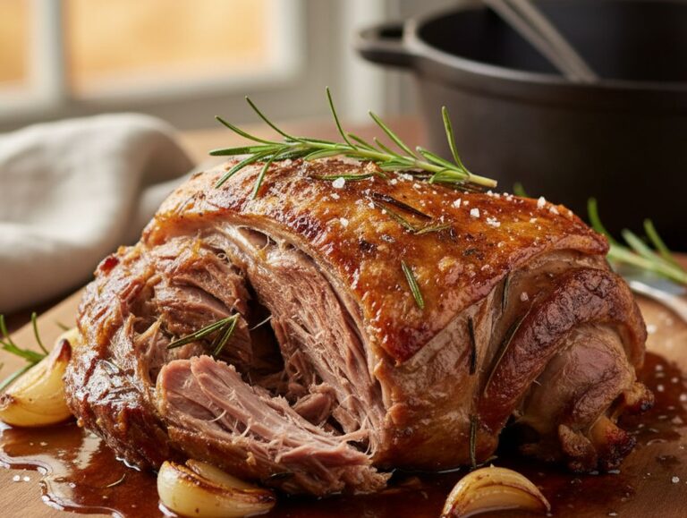 Recette épaule d&rsquo;agneau confite 4 heures au four : tendre et fondante