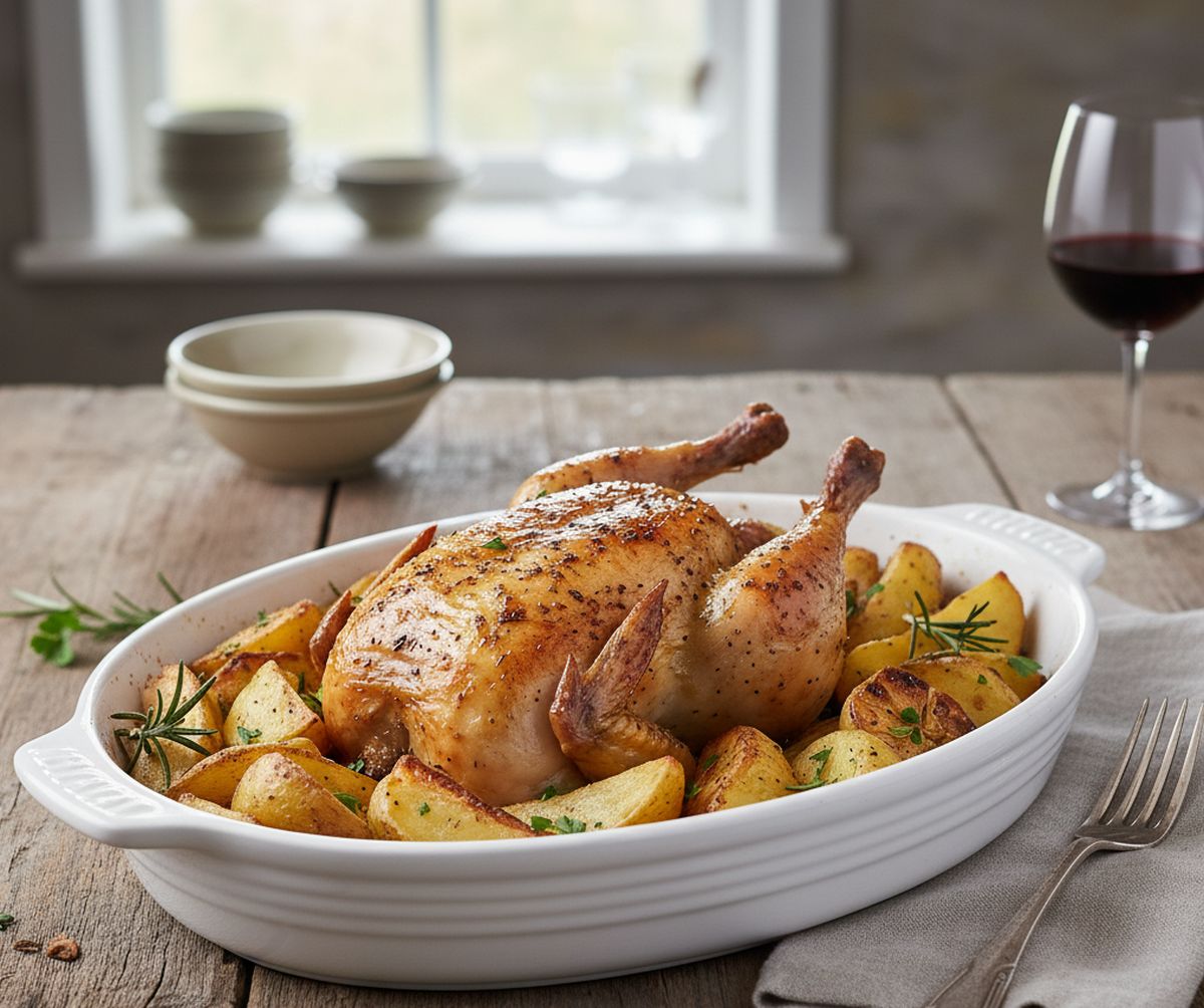 recette coquelet au four pomme de terre