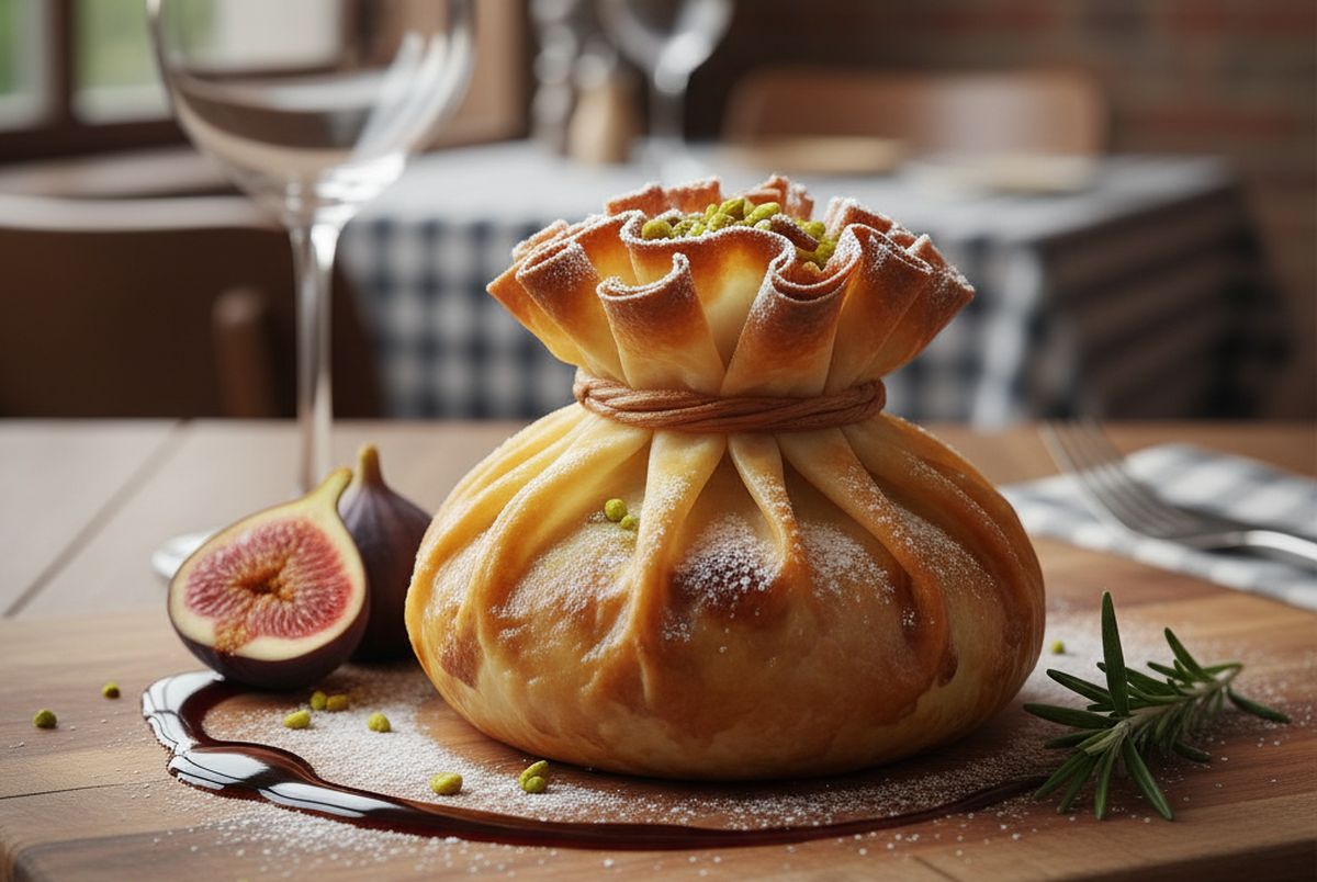 Aumônière de foie gras avec feuille de bric