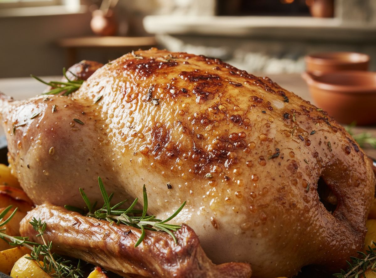 Oie rôtie au four : recette facile pour un repas festif