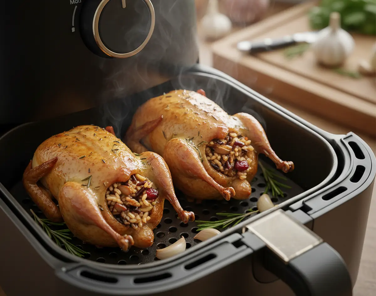 Cailles farcies au air fryer : recettes gourmandes et faciles