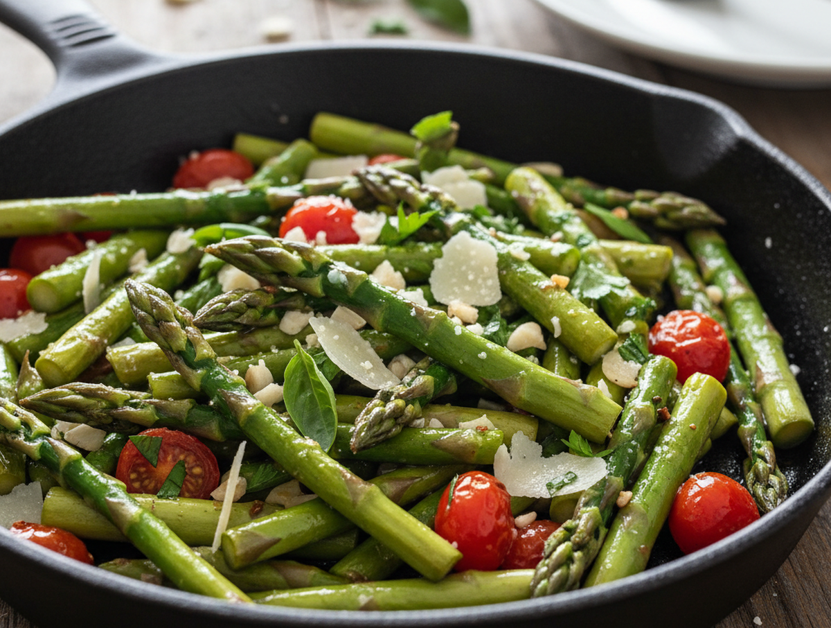 Poêlée d'asperges vertes recette simple et savoureuse du printemps